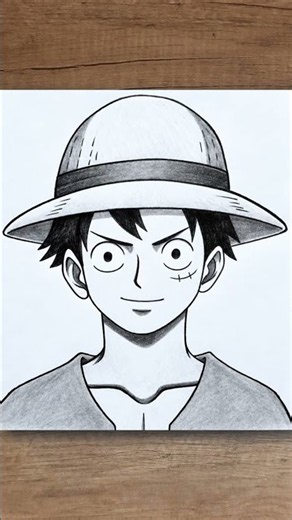 👹 Draw Luffy from One Piece | Easy Step-by-Step #shorts #luffy #drawing #anime