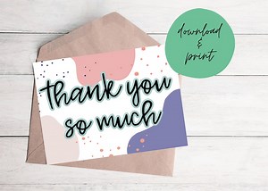 Printable Thank You so Much Card - INSTANT DOWNLOAD - Etsy Canada