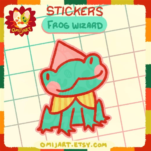 FROG WIZARD Sticker! | Holographic Whimsical Stickers - Etsy