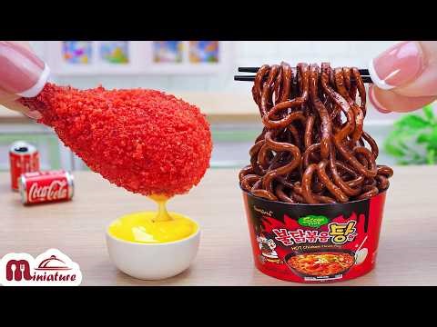 🍗 So Crispy Mini Cheetos Fried Chicken With Korean Black Bean Noodle Recipe | ASMR Cooking Mini Food
