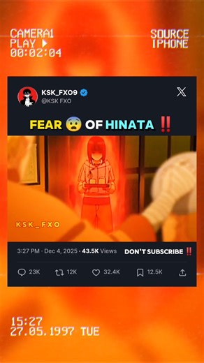 The Fear Of Hinata ‼️🥶 #animeedit #naruto