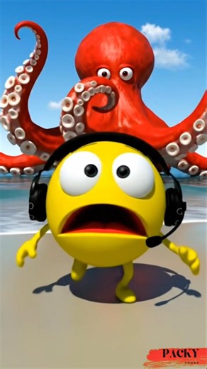 pacman and the giant octopus #pacman3d #funny #short