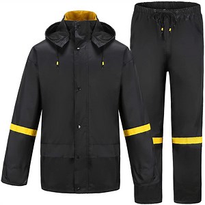 [Hot Item] Wholesale Polyester PVC Waterproof Jacket Pants Rainwear Rainsuit with Reflective Tapes