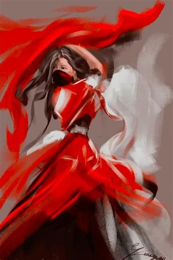 Dancing katana #art #japanese #painting