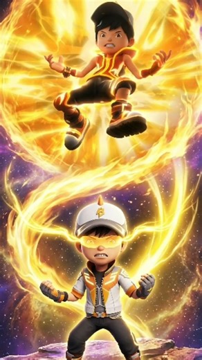 Boboiboy Blaze imitates Boboiboy Solar