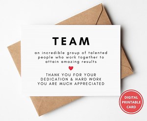 Staff Appreciation, Staff Thank You Card, Employee Thank You, Staff Employee, Office Thank You, Greeting Card, Printable, Instant Download - Etsy