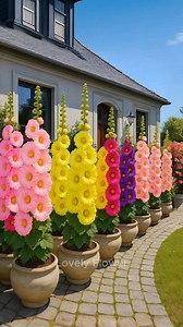 The Sunrise Hollyhock brightens every garden path — tall and vibrant, blooming with joy in every hue 🌺🌼🌸 #sunrisehollyhock #hollyhock #floralcinema #aestheticgarden #beautifulbloom #natureart #colorfulflower #gardening #lovelyflower #houseplants #Plants #garden #leaf #flower #beautifulflower #rose #orchid #usa #unitedstates #canada #unitedkingdom | Lovely Flower