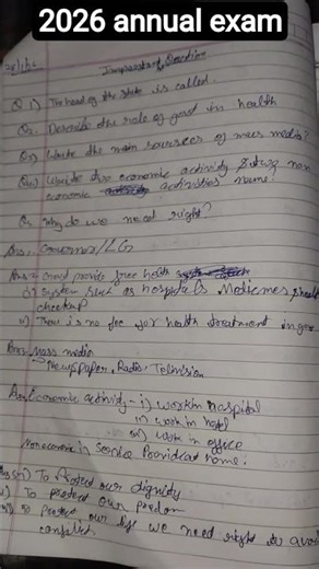 all 3 subject to important question is notebook annual exam 7 class