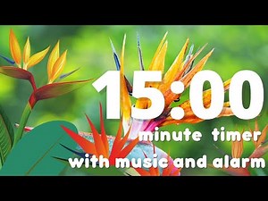 15 min Birds of Paradise Countdown Timer with Alarm | Study with Me Timer with Music