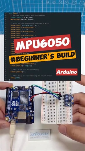SunFounder Maker Education on Instagram: "Motion Tracking with Arduino! MPU6050 Tutorial 🤖#Arduino #MPU6050 #MotionSensor #Gyroscope #STEMProjects"