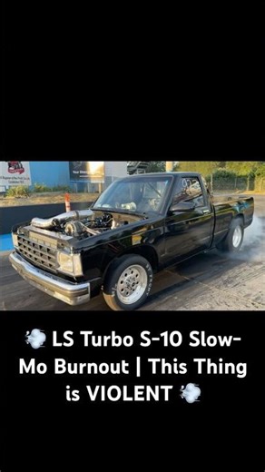 LS turbo S-10 burnout 😈 #automobile #shorts