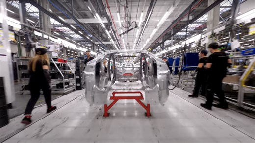Fly through Tesla's Gigafactory Berlin in wild drone video