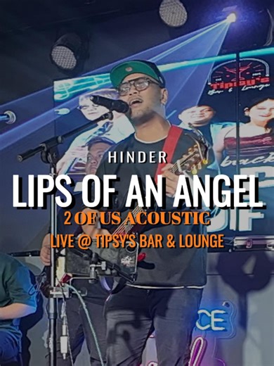 Kanta ng mga unfaithful daw😁 Para kanino nyo idededicate yung song na to? 😆 Sing along muna tayo sa LIPS OF AN ANGEL by Hinder. Live at Tipsy's Bar & Lounge #livemusic #coversongs #2ofusacoustic #fyp #LipsOfAnAngel | 2 of Us Music