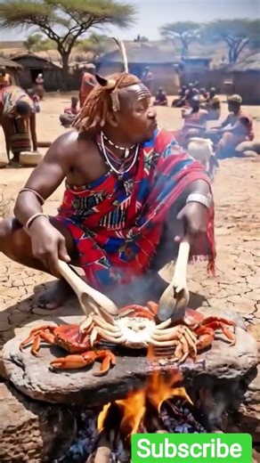 Traditional Tribal Crab Cooking in African Village | Primitive Food Cooking on Fire 🔥