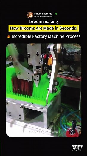How Brooms Are Made in Seconds! 🔥 Incredible Factory Machine Process