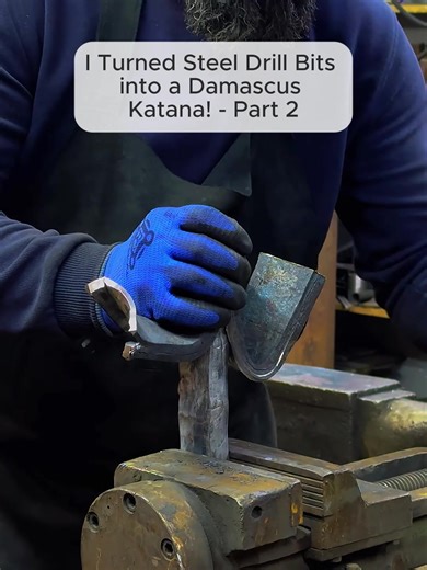 Transforming Steel Drill Bits into a Damascus Katana