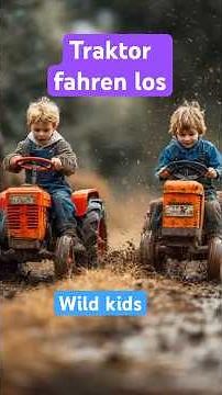 Kinder fahren Traktor - Traktor Kids - Kinderspielzeug - grosse Bagger - Flappi Kinderlieder