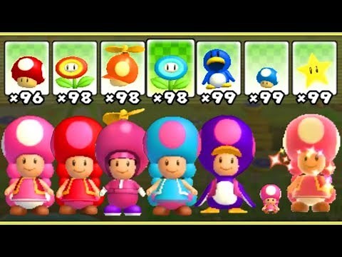 New Super Mario Bros. Wii - All Toadette Power-Ups