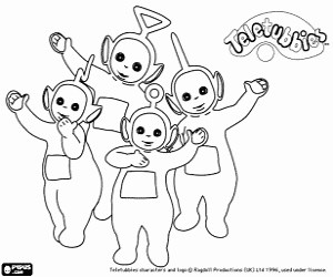 The happy Teletubbies coloring page printable game