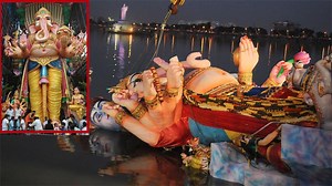 368K views · 1.9K reactions | 57-ft-tall Khairatabad Ganesha idol immersed in Hussain Sagar Lake | The Times of India | Facebook