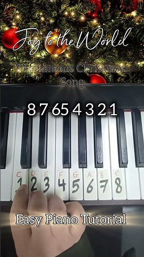 تعليم بيانو بسهولة بالأرقام 🎹 Joy To The WORLD easy Piano tutorial #piano #tutorial #christmas #easy