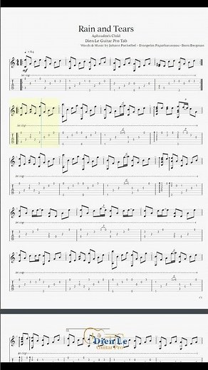 Rain and tears (Acoustic Guitar Arrangement)