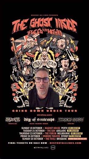 Australia! We are here ready to get into it! Tickets are low, vibes are high, GET EM WHILE YOU CAN 🤘🏼🇦🇺 | The Ghost Inside