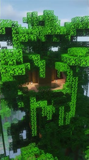 Building a Realistic Jungle Treehouse #minecraft #speedbuild #shorts