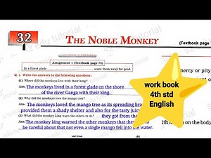 4th STD English workbook chapter 32 the Noble Monkey Answers | class 4 lesson no 32 workbook Answer