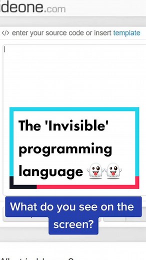 The 'invisible' programming language: Whitespace! 👻👻 #programming #computerscience #coding #didyouknow #techtok
