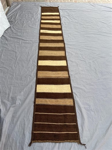 Brown Narrow Runner Rug 1.10 X 13.6 Ft Afghan Vintage Flat Weave Kilim Wool Hallway Boho Decor Long Runner - Etsy