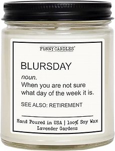 Retirement Gifts for Women Men - Funny Retiring Candle for Woman, Man, Lavender Scented, Handmade in The USA, Humorous Present for Boss, Military, Teacher, Coworker, Party Decorations