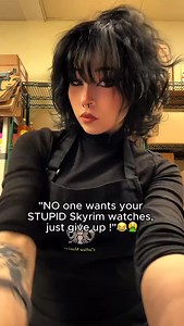 Get yours here👉 https://www.midnightwoven.com/products/midnight-watches Would you buy one? 🖤 #goth #skyrim #handmade #watches #fyp | Layered Ear