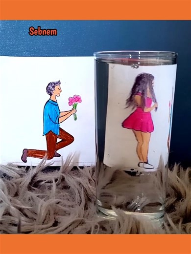 PHYSICS + ART =? COOL REFRACTION TRICK #art #artwork #artist #draw #drawing #diy #satisfying #love