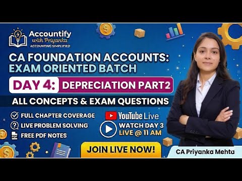 Day 4 - Depreciation Part 2 | CA Foundation | Exam Oriented Batch | May 2026