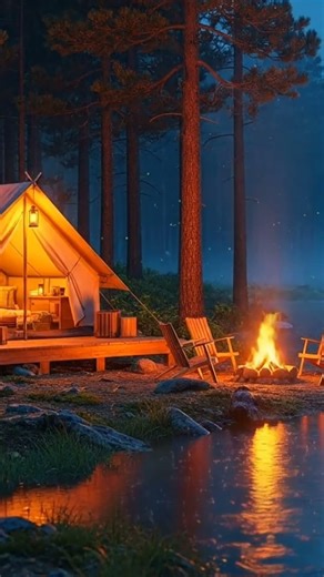 Cozy Forest Tent in Heavy Rain 🌧️ River Rain Sounds for Deep Sleep & Relaxation