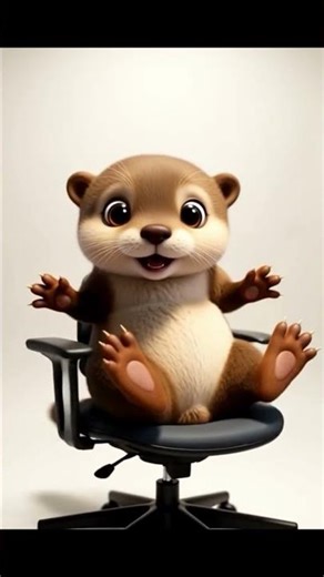 What Pips does at the office? Insanely cute kawaii otter, cuteness overload