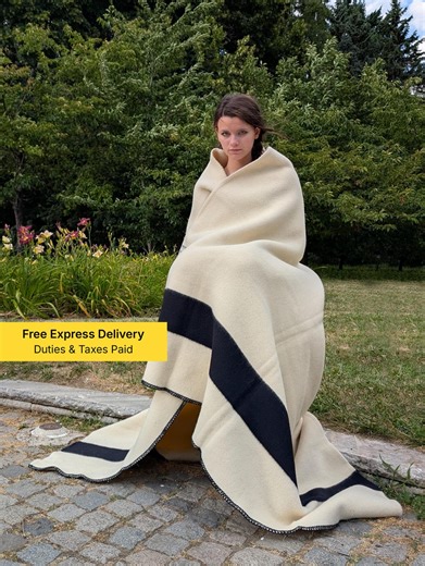 Heavy Wool Blanket: Hudson Bay Inspired Stripes, Winter Bed Throw - Etsy