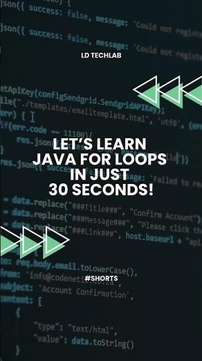Learn Java FOR LOOPS in just 30 Seconds! | LDTechLab Shorts #javaprogramming #education #codeprep