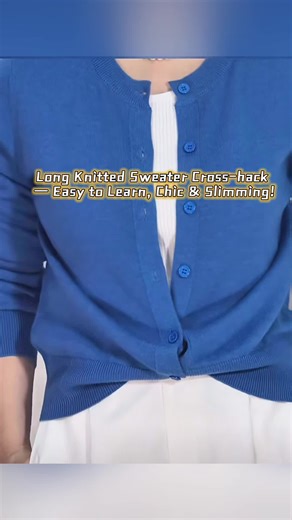 Chic Slimming Long Knitted Sweater Cross-Tie Hack