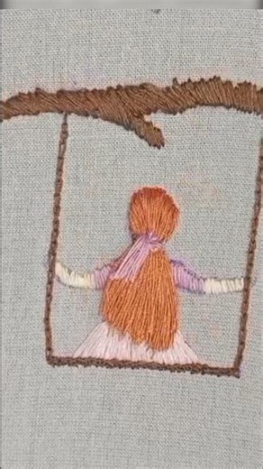 How to make hair Embroidery 💇|easy hand embriodory,🎀