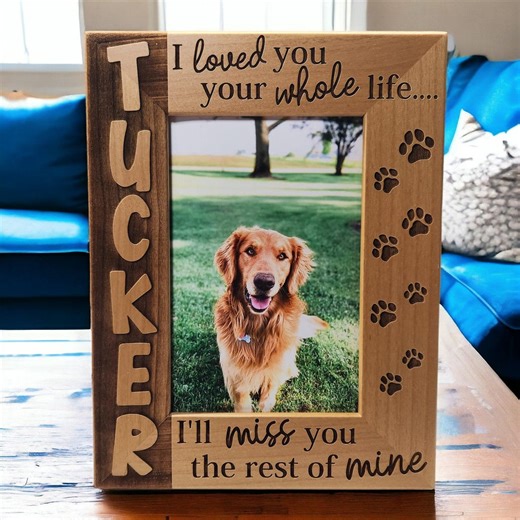 Dog Remembrance Memorial Picture Frame | Personalized Dog Sympathy Gift Tribute | Loss Gift | Pet Loss | Pet Memorial - Etsy