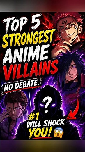 Top 5 Strongest Anime Villains 😳 #1 Will Shock You