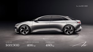 78K views · 116 reactions | 480 HP and 406 miles on a single charge. Meet the ultra-efficient Lucid Air Pure, starting at $69,900. | Lucid Motors | Facebook