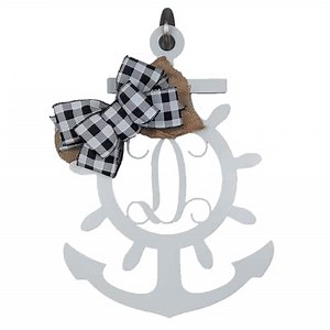 Anchor Door Hanger, Nautical Wreath, Beach Decor, Spring Summer Door Hanger, Buffalo Plaid Burlap Decorations