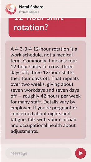 What is a 4-3-3-4 12-hour shift rotation?