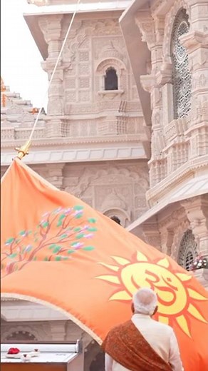 PM Modi performs Dhwajarohan on the Shikhar of the Shri Ram Janmabhoomi Mandir in Ayodhya