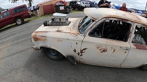 Jake Willis dragged this EH wagon out of a paddock in Canowindra, NSW a decade ago and has transformed it into a full-chassis weapon, powered by a blown and injected Chev six! Full story here: www.whichcar.com.au/events/summernats/jake-willis-s-671-blown-eh-at-summernats-35 | STREET MACHINE