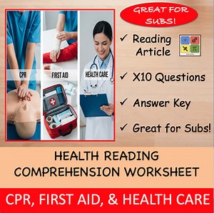 Ventilation in CPR Worksheet for Sub-Plan or Classwork & Homework