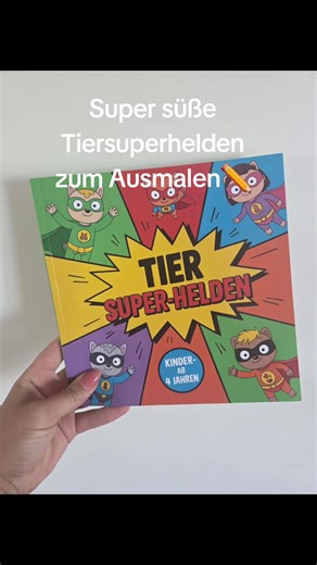 Süße Tiere als Superhelden im Malbuch für Kinder